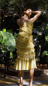 Olive Frill Midi DressDressesMidaxi DressLittle Mistress