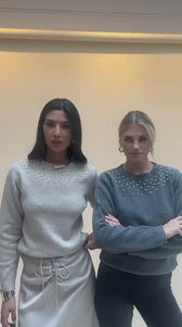 Dahlia Grey Embellished Knitted JumperSweatersJumpers & CardigansLittle Mistress